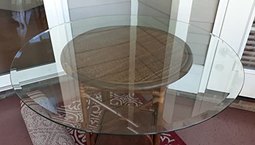 24" Inch Round Glass Table Top 1/4" Thick Tempered Beveled Edge by Fab Glass and Mirror