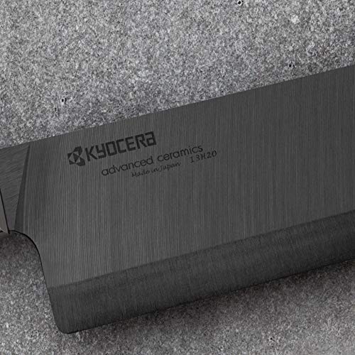 Kyocera Advanced Ceramic LTD Series Nakiri Knife with Handcrafted Pakka Wood Handle, 6-Inch, Black Blade