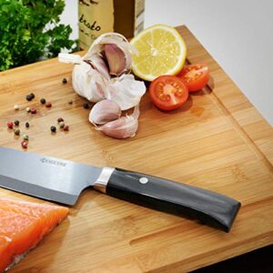 Kyocera Limited Series Ceramic 6" Chefs Santoku Knife with Handcrafted Pakka Wood Handle, Black