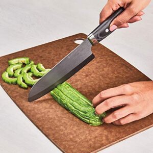 Kyocera Limited Series Ceramic 6" Chefs Santoku Knife with Handcrafted Pakka Wood Handle, Black
