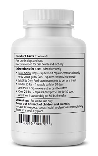 WorksSoWell 1TDC Dual Action Natural Support – 120 Twist Off Soft Gels | Delivers 4 Health Benefits for Dogs & Cats | Supports Oral, Hip & Joint Health, Muscle & Stamina Recovery, Skin & Coat Health