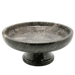 creative home charcoal marble 10" x 10" fruit bowl on pedestal