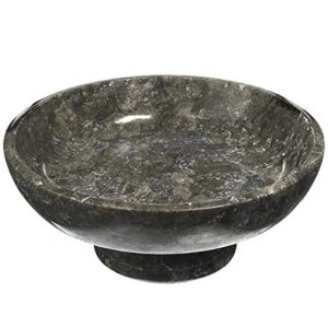 Creative Home Charcoal Marble 10" x 10" Fruit Bowl on Pedestal