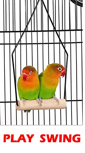 Round Bird Flight Hook CAGE for Small Size Cockatiel Lovebird Finch Canary Aviary Budgie Parakeet (13" D x 24" H, Black)
