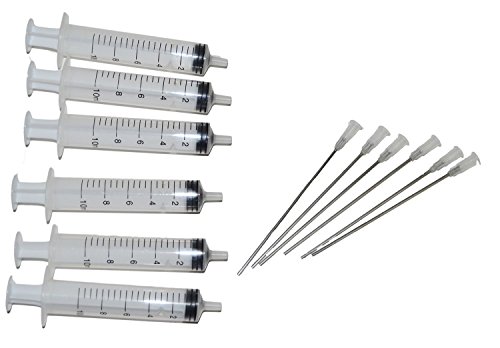 OPT. 6 Syringes with Long Needles for refilling Refillable Cartridges and Continuous Ink Supply System CISS from New York.