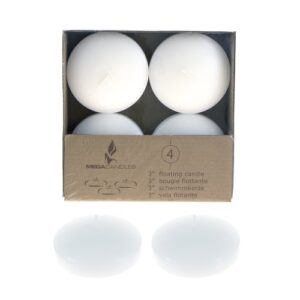 mega candles - unscented 3" floating disc candles - white, set of 12