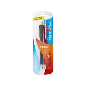 paper mate inkjoy 700rt retractable ballpoint pen, medium point, fashion barrel/black ink, 2-pack (1862435)