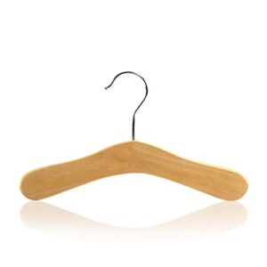 HANGERWORLD Pack of 12 Natural Wooden Kids and Baby Hangers for Nursery, Size 9.8inch with Swivel Hook