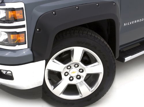 Lund RX106S Elite Series Black Rivet Style Standard Front and Rear Fender Flare - 4 Piece