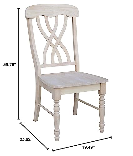 International Concepts Latticeback Chairs, Unfinished