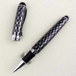 Gullor Advanced Executive Rollerball Pen Jinhao 750 Black & Silver Square Pattern Pen