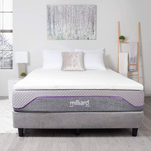 Milliard Gel Memory Foam Mattress Topper – 2 Inches Thick with Premium 2.5 Pound Density and a Cover That’s Removable and Washable (King)