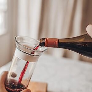 Savino | Glass Wine Saving Carafe | Clear | 750ml | For Non-Sparking Wines | Luxury Glass Wine Preserver | Dishwasher Safe & Shatterproof | Fresh Up to 7 Days | Wine Saver | Wedding Gift