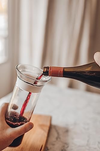 Savino | Glass Wine Saving Carafe | Clear | 750ml | For Non-Sparking Wines | Luxury Glass Wine Preserver | Dishwasher Safe & Shatterproof | Fresh Up to 7 Days | Wine Saver | Wedding Gift