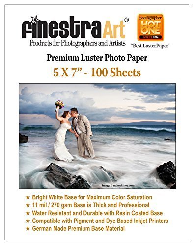 5" X 7" Premium Luster Inkjet Photo Paper - 100 Sheets