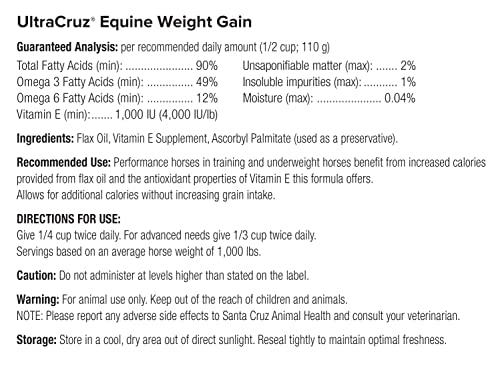 UltraCruz Equine Weight Gain Supplement for Horses, 1 Gallon, Liquid (32 Day Supply)