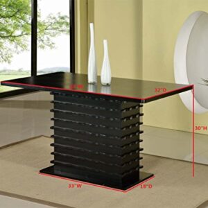 King's Brand Black Finish Wood Wave Design Dining Room Kitchen Table