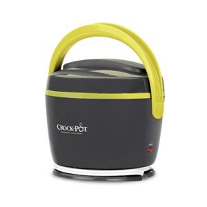 crockpot electric lunch box, portable food warmer for on-the-go, 20-ounce, grey/lime