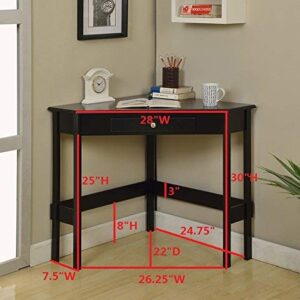 Kings Brand Furniture - Hastings Wood Home & Office Corner Desk with Drawer, White