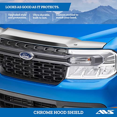 Auto Ventshade [AVS] Hood/Bug Shield | 2014 - 2018 GMC Sierra 1500, 2019 GMC Sierra 1500 Limited, Medium Profile - Chrome, 1 pc. | 680320