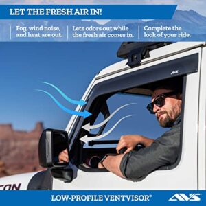Auto Ventshade [AVS] Low Profile Ventvisor | 2013 - 2017 Honda Accord Sedan, Smoke w/Chrome Trim, 4 pc. | 794017