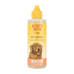 burt's bees for pets natural ear cleaner with peppermint and witch hazel | effective & gentle dog ear cleaning solution for all dogs and puppies | made in usa, 4 oz