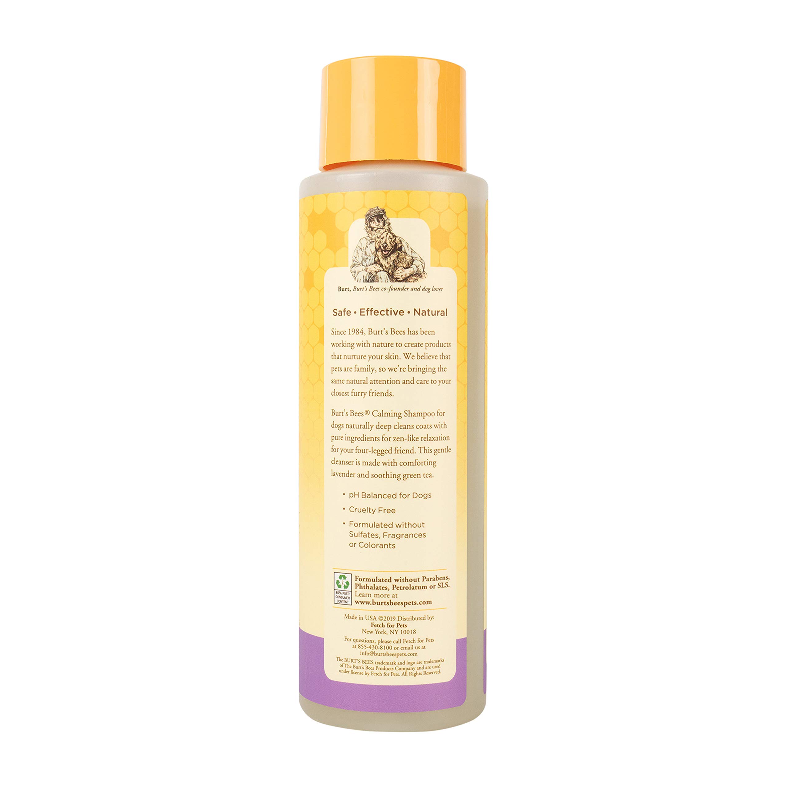 Burt's Bees for Pets Natural Calming Dog Shampoo with Lavender and Green Tea | Cleansing Lavender Dog Shampoo | Cruelty Free, Sulfate & Paraben Free, pH Balanced for Dogs - Made in USA, 16 oz