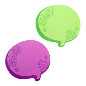 Redi-Tag Thought Bubble Notes 2 Pads, 3 x 3 Inches, Neon Green/Purple (22102)