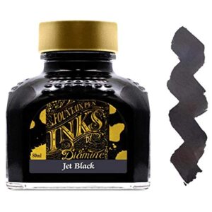 diamine 80ml jet black fountain pen ink bottle
