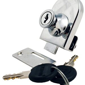 FJM Security 0240-KA, Single Glass Door Lock with Chrome Finish, Keyed Alike