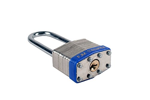 FJM Security A389-40-LS Laminated Steel Keyed Alike (A389) Long Shackle Padlock