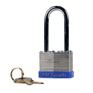 FJM Security A389-40-LS Laminated Steel Keyed Alike (A389) Long Shackle Padlock