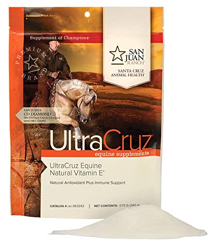 UltraCruz Equine Natural Vitamin E Supplement for Horses, 0.75 lb, Powder (30 Day Supply)