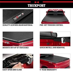 TruXedo TruXport Soft Roll Up Truck Bed Tonneau Cover | 271801 | Fits 2014 - 2018, 2019 Limited/Legacy Chevy/GMC Silverado/Sierra 1500 5' 9" Bed (69.3") , Black