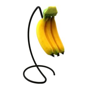 Banana Tree Holder Ripens Fruit Evenly Prevents Bruising and Spoiling Metal Black Matte