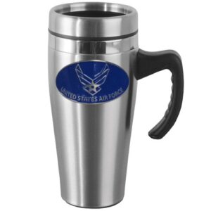 siskiyou gifts air force steel travel mug with handle