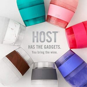 Host Wine Freeze Cup Set of 2 - Plastic Double Wall Insulated Wine Cooling Freezable Drink Vacuum Cup with Freezing Gel, Wine Glasses for Red and White Wine, 8.5 oz Grey - Gift Essentials