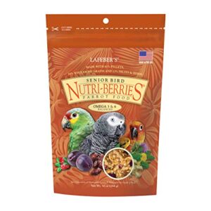 lafeber's senior bird nutri-berries pet bird food, made with non-gmo and human-grade ingredients, for parrots, 10 oz