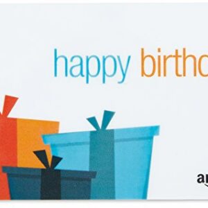 Amazon.com $75 Gift Card in a Black Gift Box (Birthday Presents Card Design)