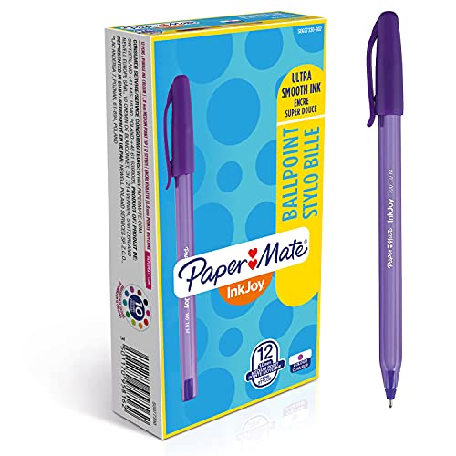 Paper Mate InkJoy 100ST Ballpoint Pen | Medium Point (1.0mm) | Violet | 12 Count