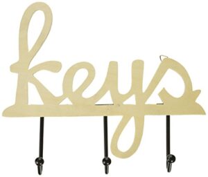 plaid key holder with 3 metal hooks, 12882
