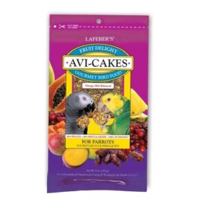 lafebers fruit delight avi-cakes for parrots 8oz bag "bird - treats"