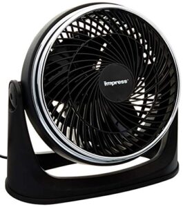 impress im-718tc table fan, 8-inch, black