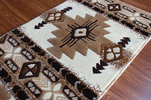 Concord Global Trading South West Native American Runner Rug Design C318 Ivory (2 Feet X 7 Feet)