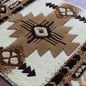 Concord Global Trading South West Native American Runner Rug Design C318 Ivory (2 Feet X 7 Feet)