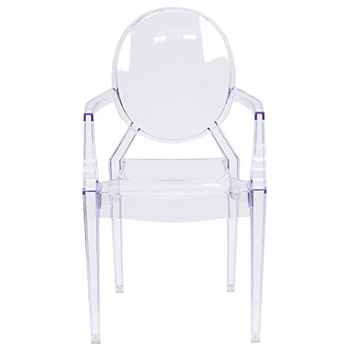 Flash Furniture Ghost Chair with Arms in Transparent Crystal