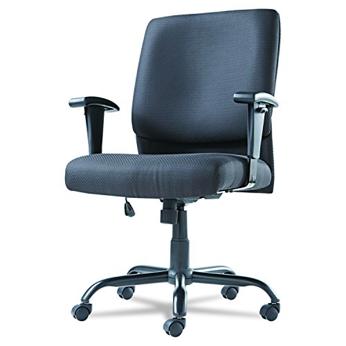 OIF Big and Tall Swivel/Tilt Mid-Back Chair, Height Adjustable T-Bar Arms, Black