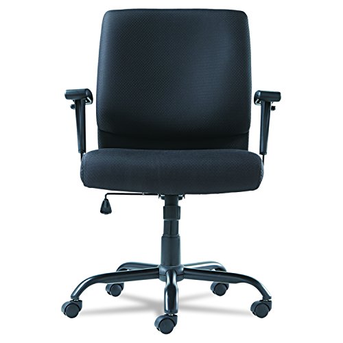 OIF Big and Tall Swivel/Tilt Mid-Back Chair, Height Adjustable T-Bar Arms, Black