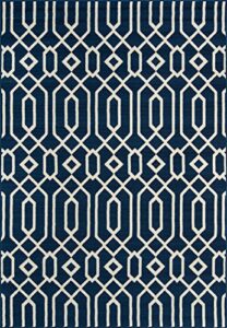 momeni rugs , baja collection contemporary indoor & outdoor area rug, easy to clean, uv protected & fade resistant, 1'8" x 3'7", navy blue