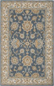 rizzy home ashlyn collection wool area rug, 2'6" x 8', blue/ivory